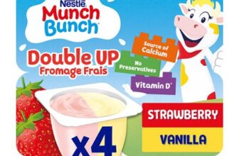 Munch Bunch Double up Fromage Frais Strawberry Vanilla 4 X 85g (340g)