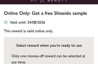 MyJL Beauty Reward Select Accounts: Get a free Shiseido sample