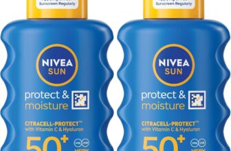 NIVEA SUN Protect & Moisture Sun Spray SPF 50 (200ml), Moisturising Suncream Spray with SPF 50, Advanced Sunscreen Providing Immediate, Effective UVA UVB Protection (Pack of 2)