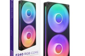 NZXT F240 RGB Core – 240mm Single-Frame Fan Unit with 2 x 120mm RGB Fans