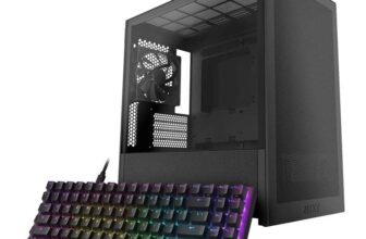 NZXT H3 Flow Tempered Glass Black microATX Gaming Case FREE NZXT Function 2 TKL Keyboard