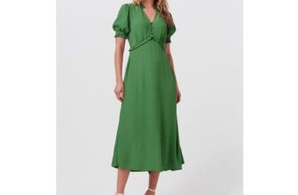 Naomi Long Sleeve Frill Midi Dress