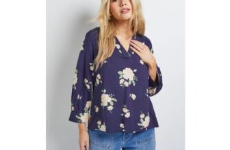 Navy Floral Printed Overhead Shirt