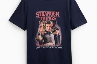 Navy Stranger Things Graphic T-Shirt – Sizes XL / XXL (free C&C)