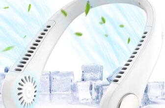 Neck Fan, Portable Fan Hands Free Bladeless Mini with 360Cooling Airflow, USB Rechargeable Personal Quiet Wearable 3 Wind Speed for Sports