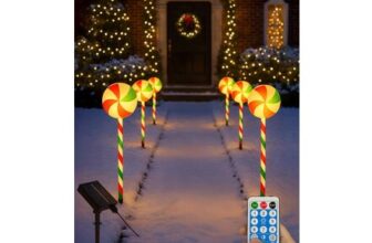 Neo Large 50cm Candy Cane Lolly Lollipop Christmas Remote Solar