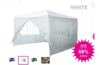Neo Waterproof 3x3m Gazebo & 4 Sides – White – £8.99 P&P