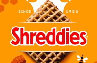 Nestlé Cereals – Shreddies Breakfast Cereal – Bitesize Wholegrain Wheat Cereal – The Honey One – High Fibre, No Added Sugar – 460g