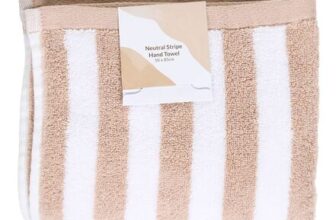 Neutral Stripe Towel Hand Towel