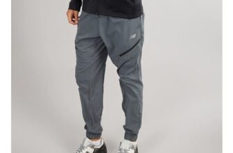 New Balance Mens Sports Essentials Woven Zip Pocket Track Pants Graphite