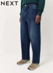Next Mens Blue Mid Barrel Fit Classic Stretch Cotton Denim Jeans / Black Tapered £10 – Sizes 28 – 42 – Free Click & Collect