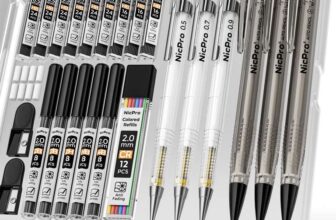 Nicpro 6 Piece Mechanical Pencil Set with Case, Drawing Pencils Lead refills Colour Refills (£7.64 W/S&S) – by nicproshop FBA