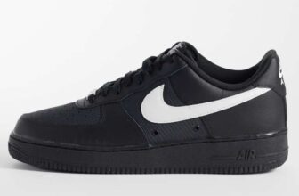 Nike Air Force 107 LV8 tech trainers in black with code