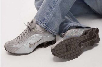 Nike Shox R4 trainers in brown and silver, Size 5-6.5