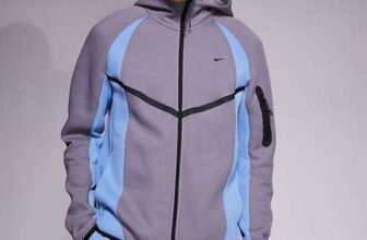 Nike Tech Fleece Pro Full Zip Track Jacket in Grey and Blue
