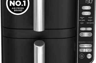Ninja Double Stack Air Fryer, Vertical Dual Drawer Air Fryer with 4 cooking levels, 2 Drawers and 2 Racks, 7.6L w.voucher