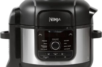 Ninja Foodi 9-in-1 Multi Cooker, 6L with 9 Cooking Functions, Pressure Cook, Air Fry, Slow Cook, Grill and More, Brushed Steel & Black, OP350UK