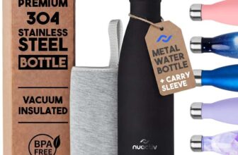 Nuactiv Stainless Steel Water Bottle 500ml, Vacuum Insulated Metal Flask, BPA Free, Reusable (Black only) Sold by Nuactiv / FBA