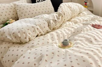 Nyescasa Heart Duvet Cover Sets Single Beige Brown Love Hearts Cute Kawaii Super Soft Microfibre Bedding Set 2pcs for Kids Girls Women Aesthetic Quilt Cover 135×200 cm and 1 Pillowcase 50×75 cm
