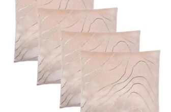 OHS 4 Pack Metallic Wave Cushion Covers Home Decor Set