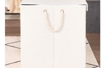 OHS Boucl Foldable Laundry Basket – White