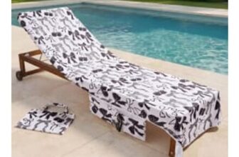 OHS Cherry Bow Print Beach Towel in a Bag – Monochrome