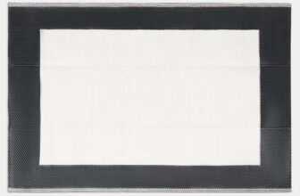 OHS Contrast Border Reversible OUTDOOR RUG – Black/Cream – 120 x 170cm