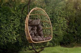 OHS Hanging Egg Chair, Rattan Swing Chair Wicker Hammock with Stand – sold and delivered by OnlineHomeShop