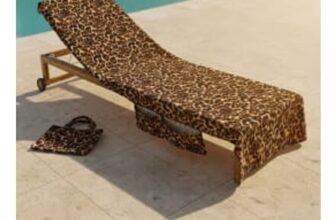 OHS Leopard Print Beach Towel in a Bag – Natural
