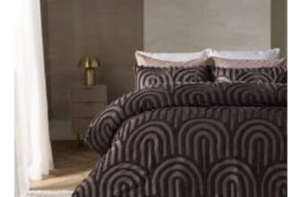 OHS Tufted Arches Duvet Cover Set – Double, Coffee
