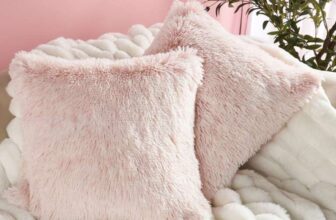 OHS Two Tone Fluffy Cushion Covers, 2 Pack – Blush