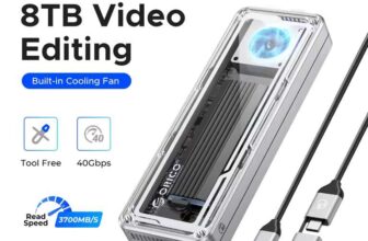 ORICO 40Gbps USB4 M.2 SSD Enclosure (upto 8TB compatible) with with Cooling Fan PCIe4.0 NVME (Welcome/New user deal) Orico Flagship Store