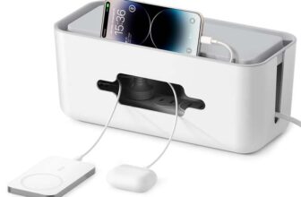 ORICO Cable Management Box, Cord Hider Box to Conceal Power Strips on Desk or Floor. White/Blue – Sold by Orico Official / FBA