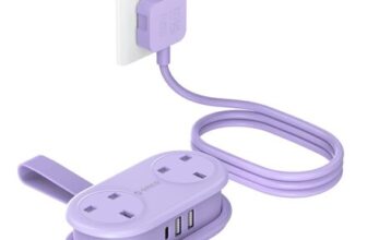 ORICO Travel Extension Lead with USB Slots, 2 Outlets 3 USB Ports