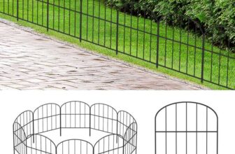 OUSHENG Small Decorative Garden Fence, 10ft (L) x 16.5in (H)