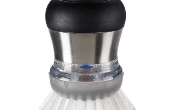 OXO SteeL Soap Dispensing Palm Brush,2-3/4 diam. x 4 h