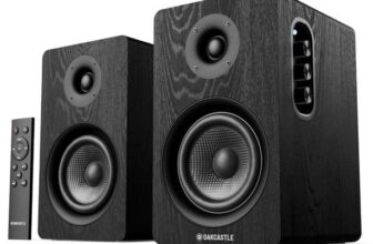Oakcastle BK100 Active Speakers 60W Output Bluetooth 5.4, USB Playback AUX, HDMI ARC & Optical – With Voucher – Sold By iZilla/FBA