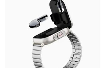 Obasyhig 2-in-1 Steel Strap Smart Watch with Bluetooth Earbuds