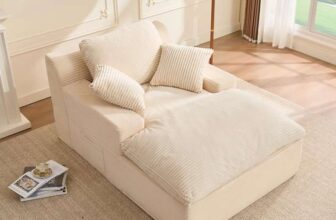 Ochama Chaise Lounge Chair with Armrests & Movable Pillows, 160cm