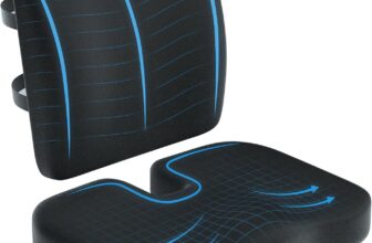 Office Chair Cushion and Lumbar Support Pillow – Ergonomic Seat Cushion for Pressure Relief, Non-Slip Back Support Cushion for Office, Gaming, Car
