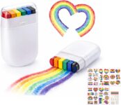 Oiomniv 2 Pack Pride Face Paint Stick with Pride Tattoos, Rainbow Face & Body Paint for LGBTQ Pride Parade, Gay Pride Makeup, Pride Month Accessories, Rainbow Flag Face Paint, Easy Wash, Skin Safe