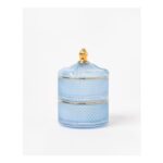 Ola Blue Glass Stacking Storage Pot