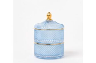 Ola Blue Glass Stacking Storage Pot