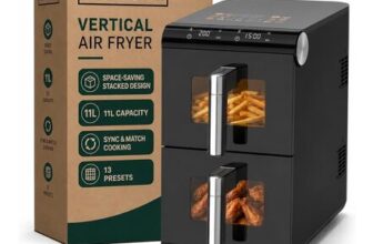 Olsen & Smith 11L Vertical Dual Stack Air Fryer with Two 5.5L Baskets