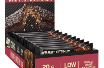 Optimum Nutrition Whipped Protein Bars Chocolate Caramel Flavour, 10 x 60g – Sold/Shipped by Wildflower Trading Ltd