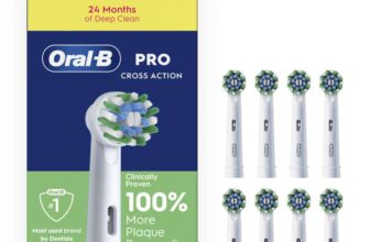Oral-B Pro Cross Action Toothbrush Heads, Pack of 8 Counts, Suitable for Mailbox