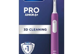 Oral-B Pro Junior Electric Toothbrush, 1 Purple Handle, 1 Toothbrush Head, Designed by Braun, for Ages 6