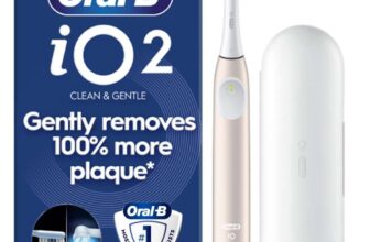 Oral-B iO2 Electric Toothbrush for Adults, 1 Handle, Calm Pink – 1 Gentle Care Brush Head, Travel Case, Travel Refill Holder