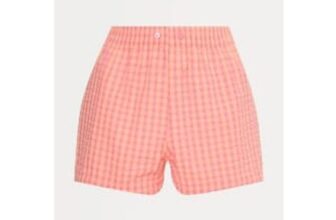 Orange Gingham Seersucker Pyjama Shorts