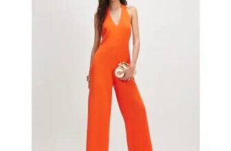 Orange Halter Neck Jumpsuit